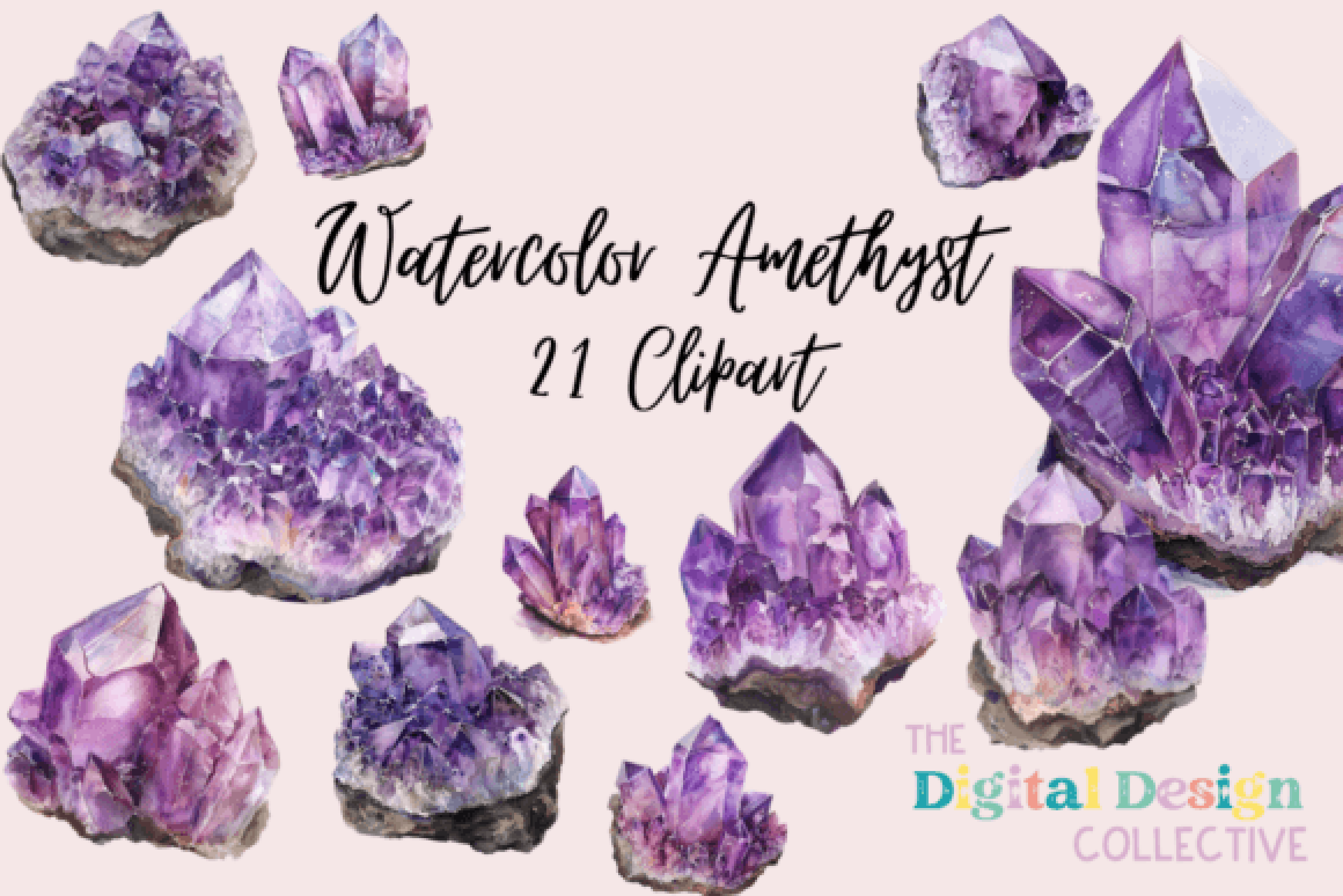 Amethyst Purple Clipart Bundle