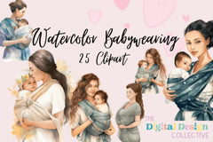 Babywearing Mom and Baby Clipart Bundle - CraftNest - Digital Crafting and Art
