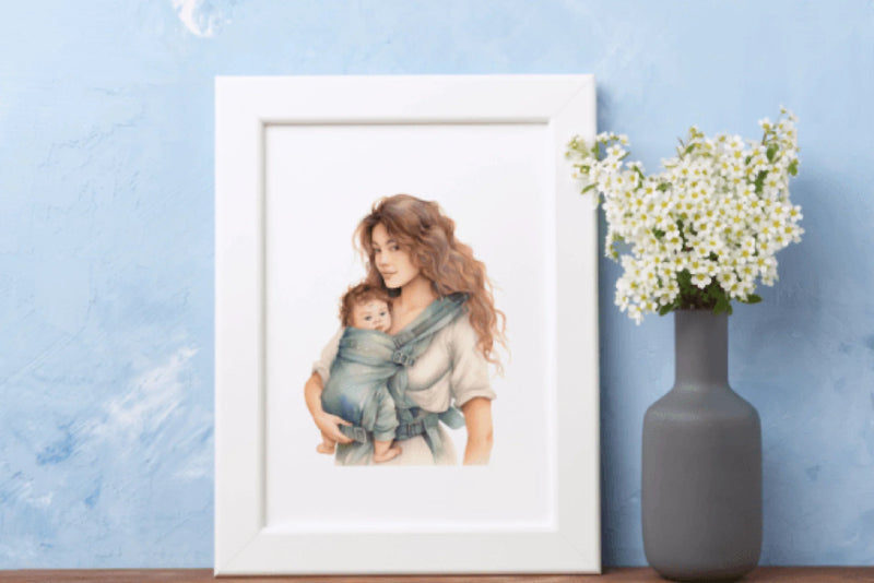 Babywearing Mom and Baby Clipart Bundle - CraftNest - Digital Crafting and Art