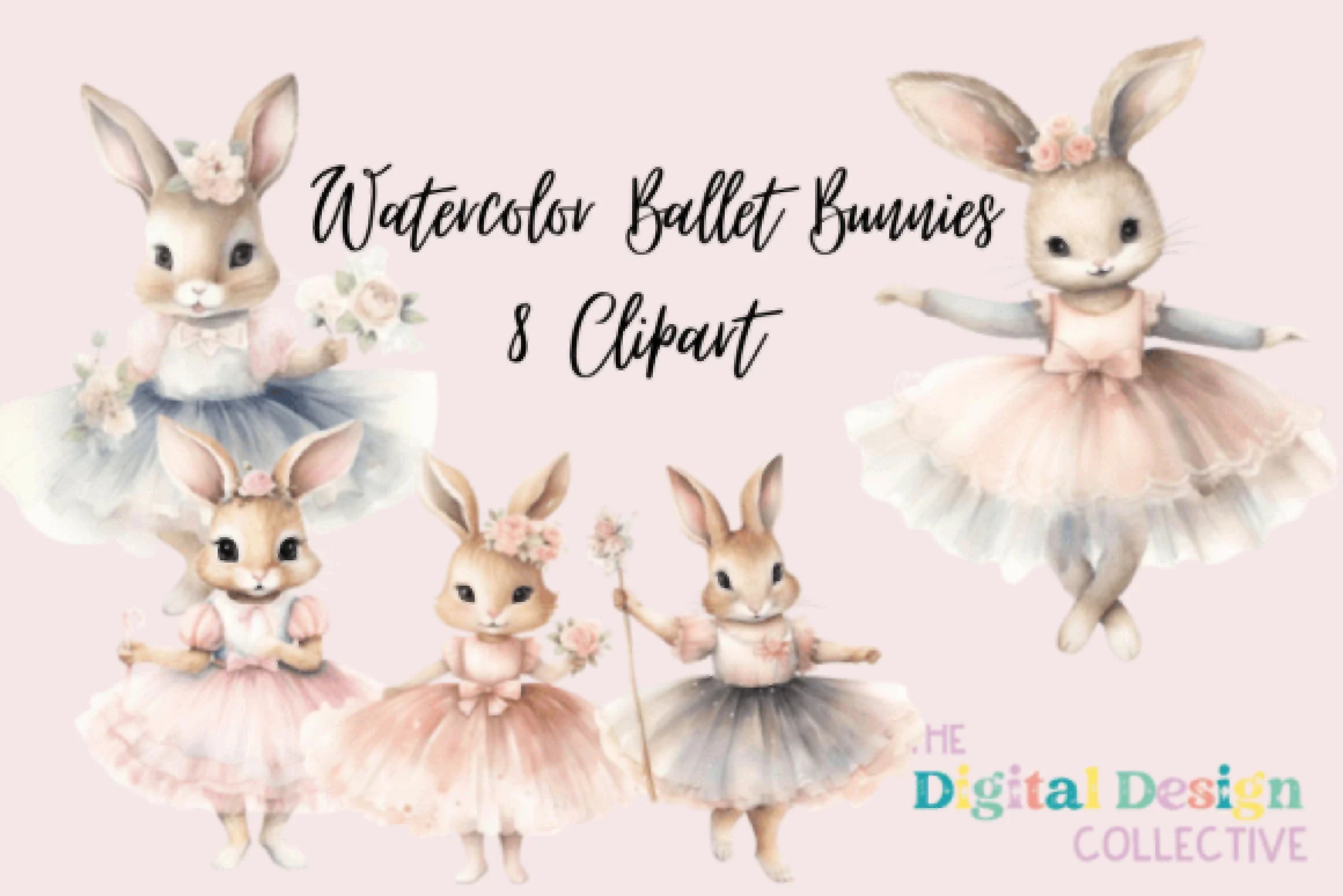 Easter Ballet Bunnies Clipart Bundle - CraftNest - Digital Crafting and Art