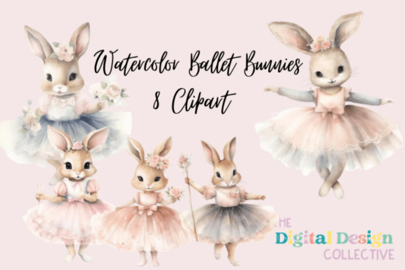 Easter Ballet Bunnies Clipart Bundle - CraftNest - Digital Crafting and Art