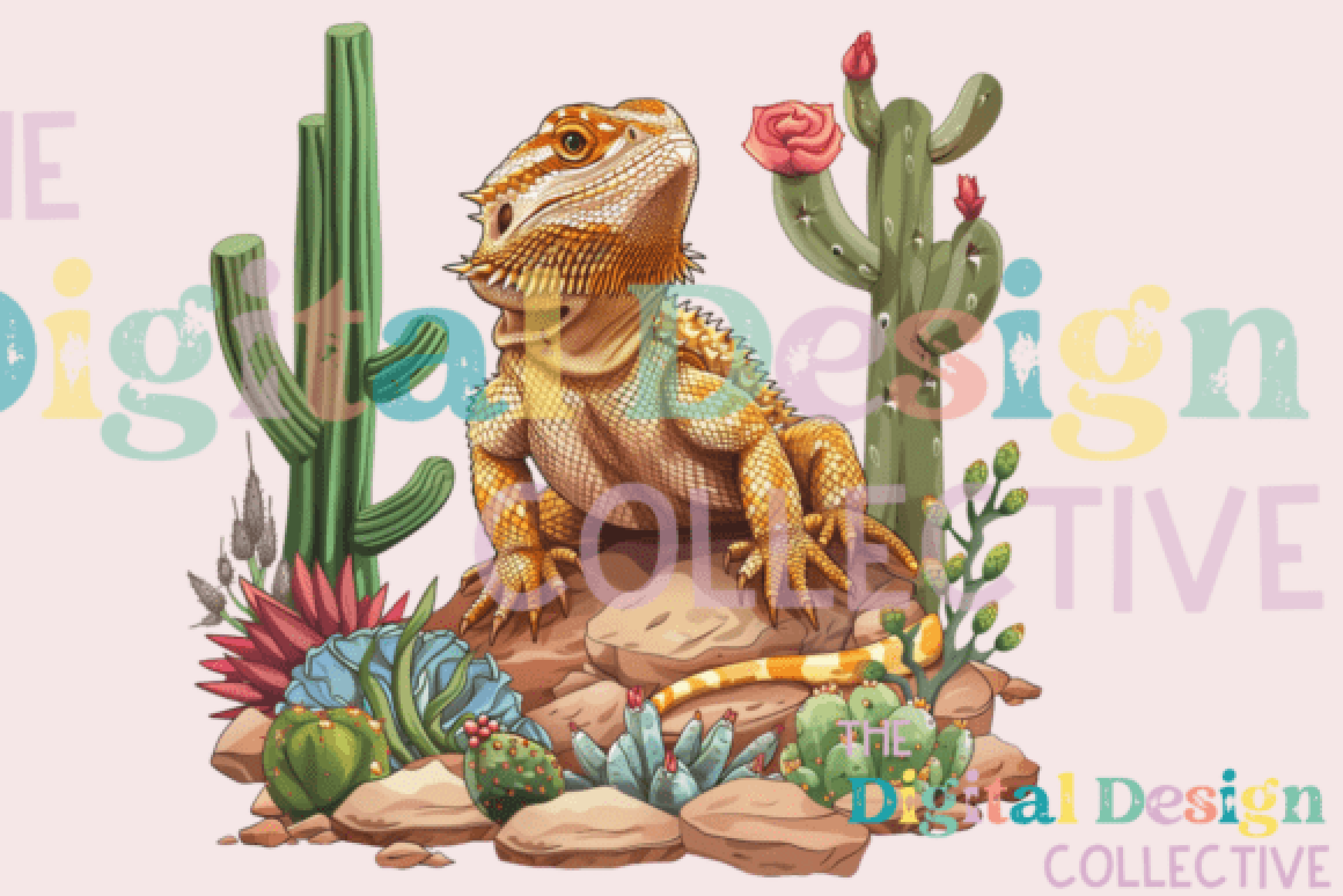 Vibrant Bearded Dragon Clipart Bundle