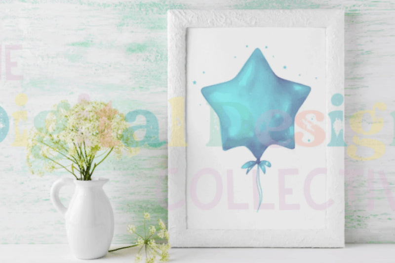 Blue Birthday Balloons Clipart Bundle - CraftNest - Digital Crafting and Art