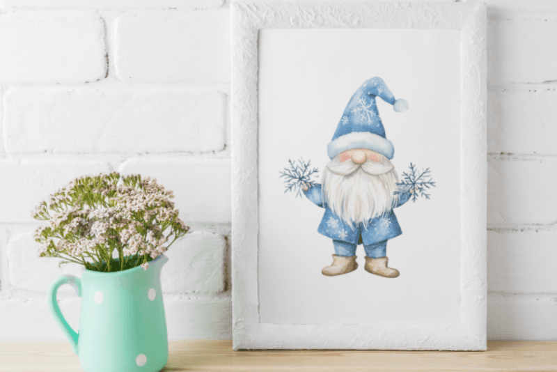 Blue Christmas Gnomes Clipart Bundle - CraftNest - Digital Crafting and Art
