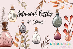 Botanical Bottles Clipart Bundle - CraftNest - Digital Crafting and Art