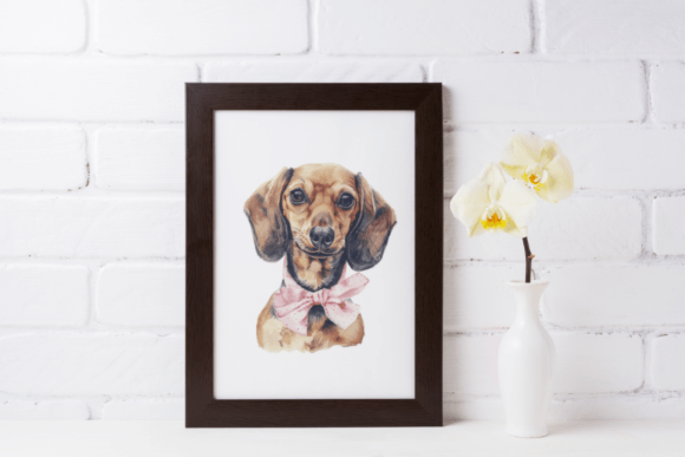 Adorable Dachshund Dog Clipart Bundle with Bow Design