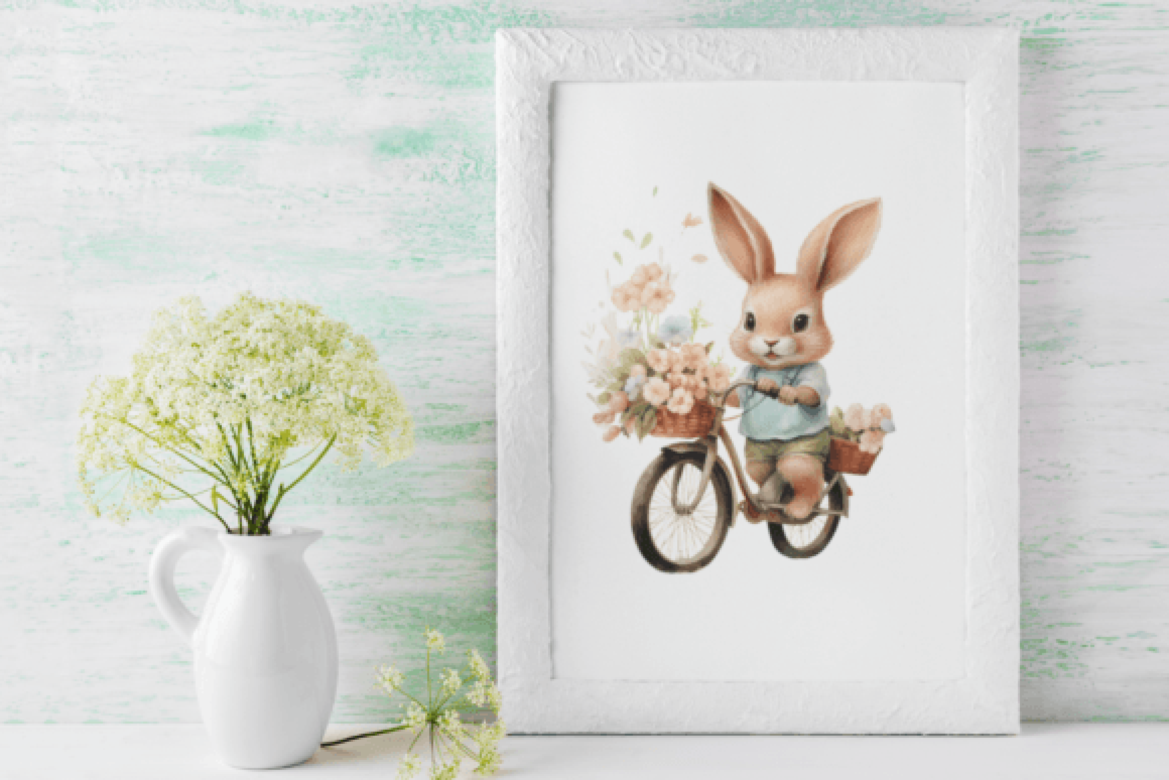 Bunnies on a Bike Clipart Bundle