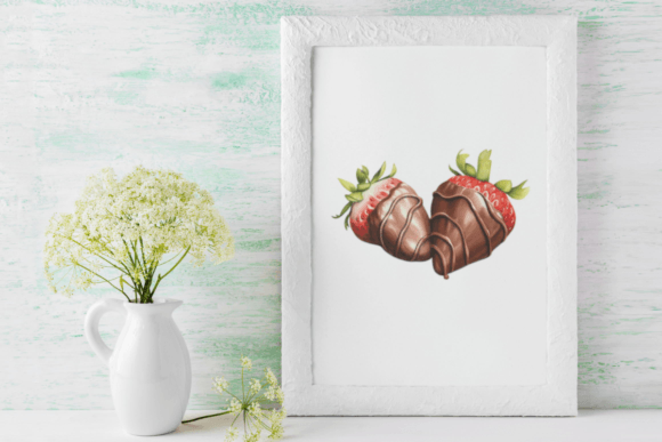 Delicious Chocolate Strawberries Clipart Bundle