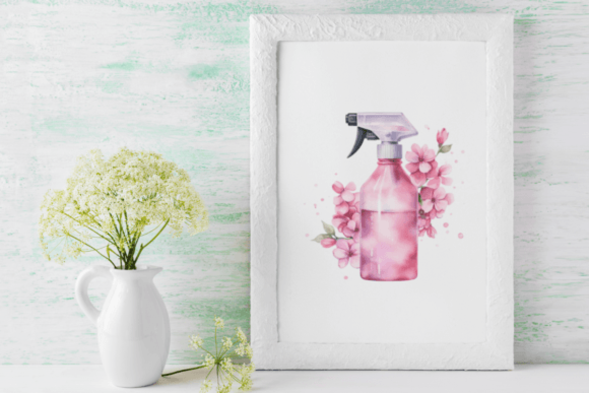 Eco-Friendly Cleaning Spray Bottles Clipart Bundle