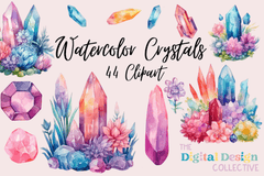 Elegant Crystal Floral Clipart Bundle - CraftNest - Digital Crafting and Art