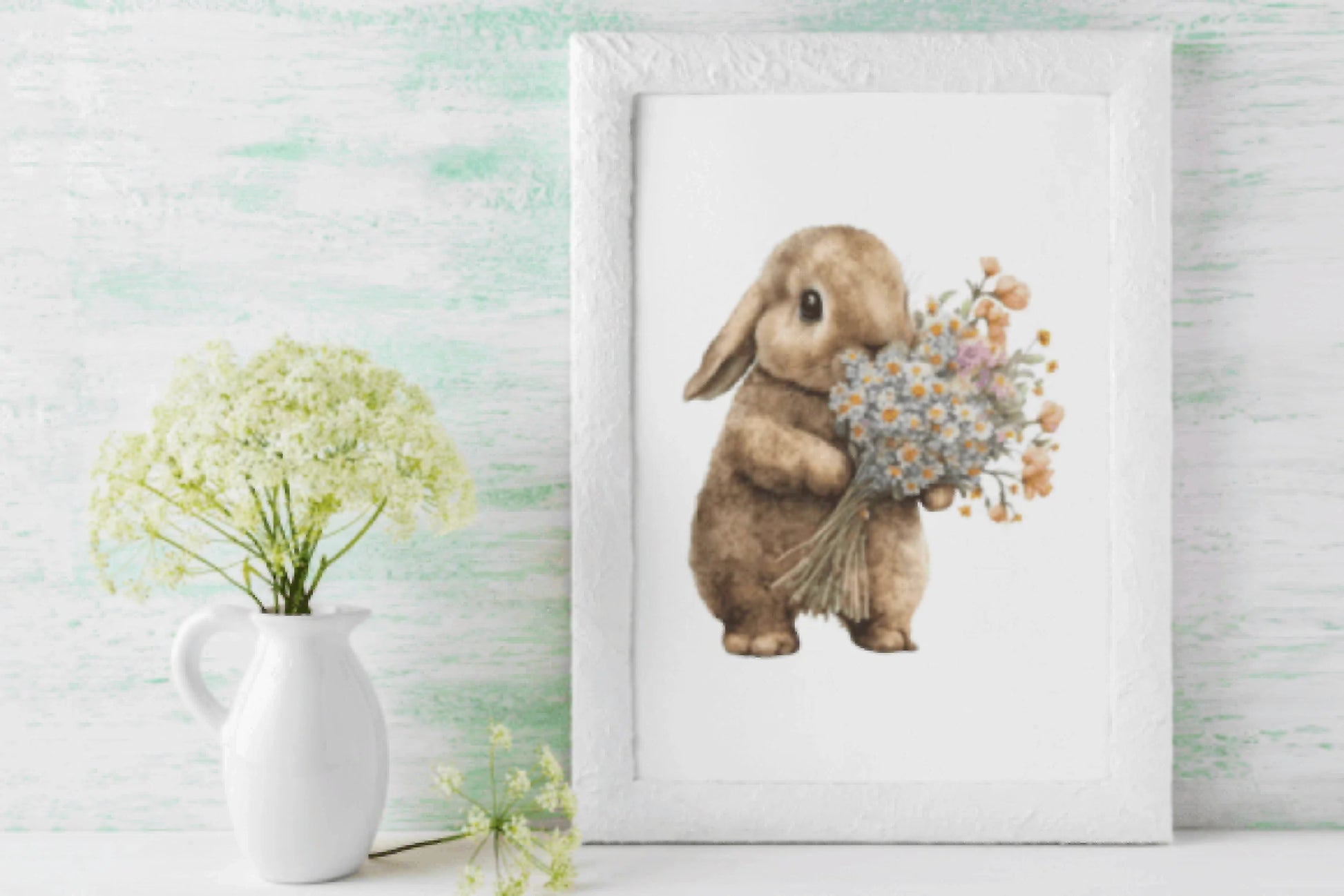 Easter Bunny Flower Clipart Bundle - CraftNest - Digital Crafting and Art