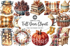 Fall Decor Clipart Bundle - CraftNest - Digital Crafting and Art