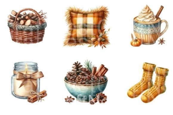 Fall Decor Clipart Bundle - CraftNest - Digital Crafting and Art