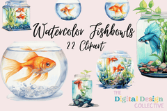 Fish Bowl Clipart Bundle - CraftNest - Digital Crafting and Art