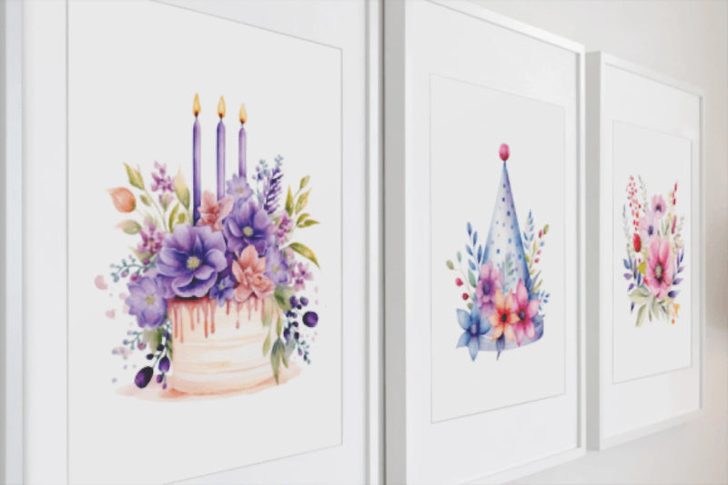 Floral Boho Birthday Clipart Bundle - CraftNest - Digital Crafting and Art