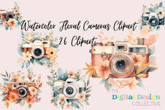 Floral Cameras Clipart Bundle - CraftNest - Digital Crafting and Art