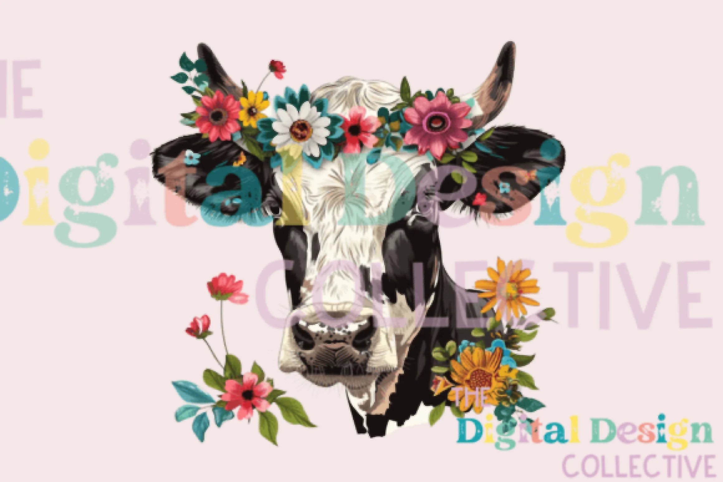 Floral Highland Cow Clipart Bundle - CraftNest - Digital Crafting and Art
