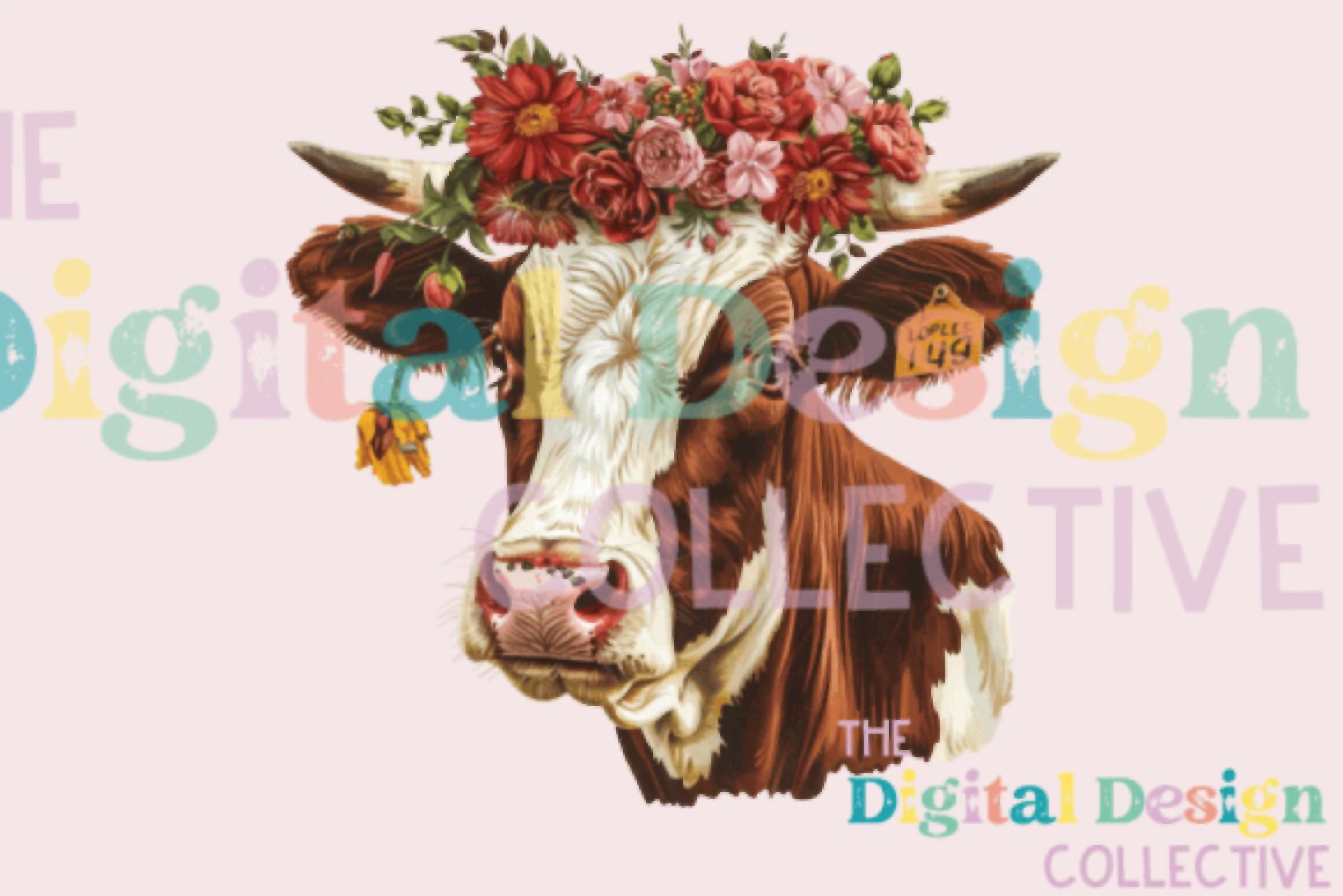 Floral Highland Cow Clipart Bundle - CraftNest - Digital Crafting and Art