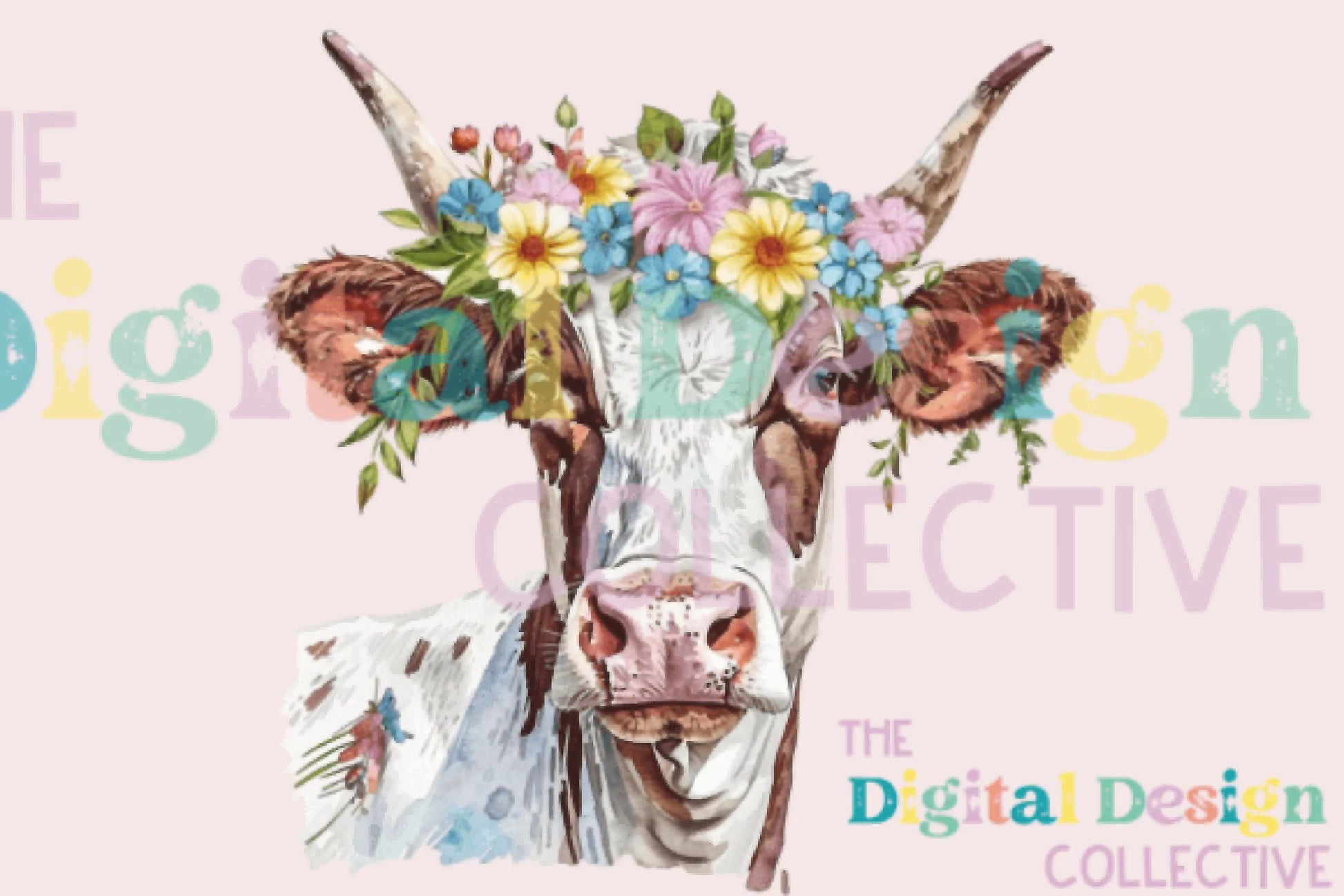 Floral Highland Cow Clipart Bundle - CraftNest - Digital Crafting and Art