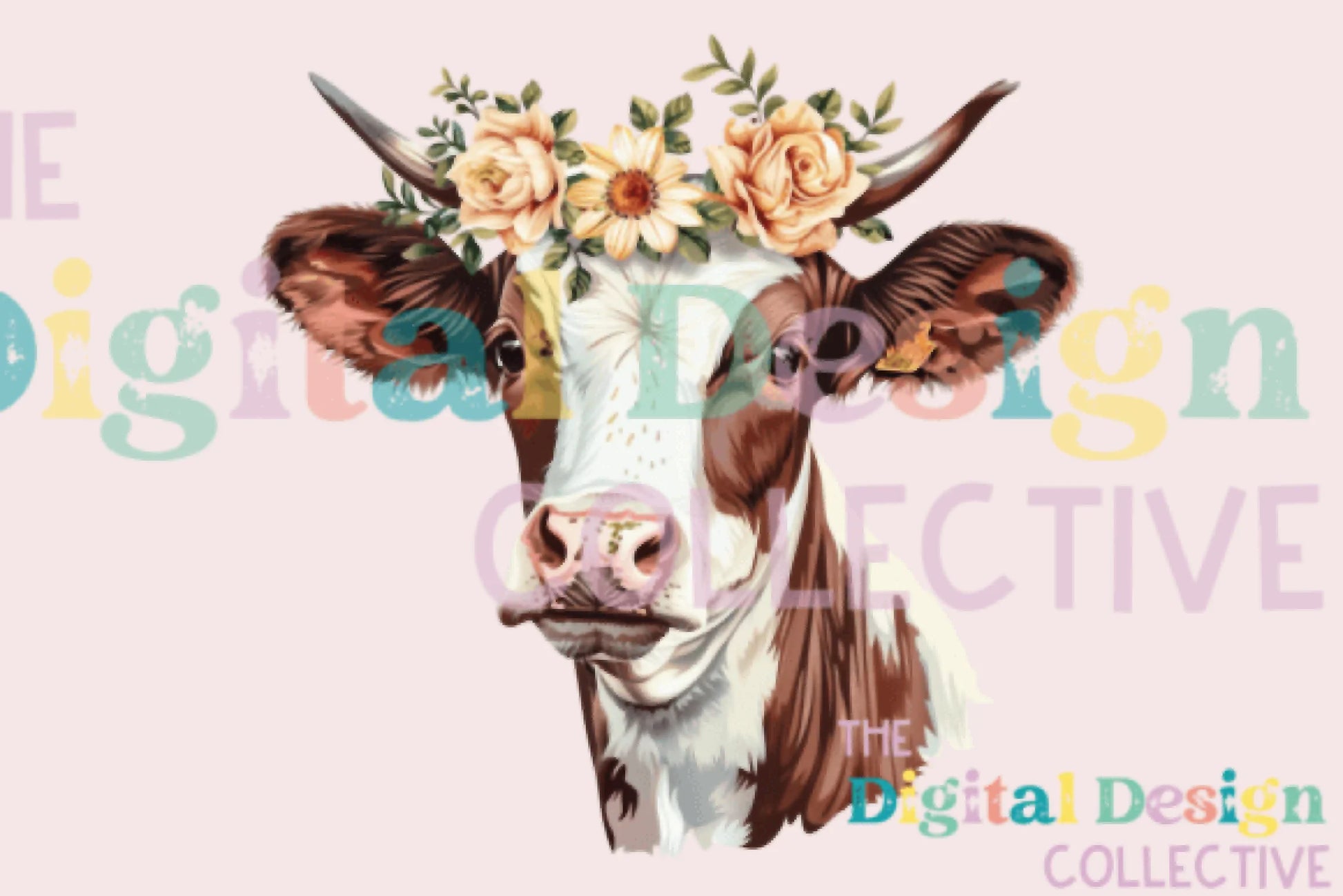 Floral Highland Cow Clipart Bundle - CraftNest - Digital Crafting and Art
