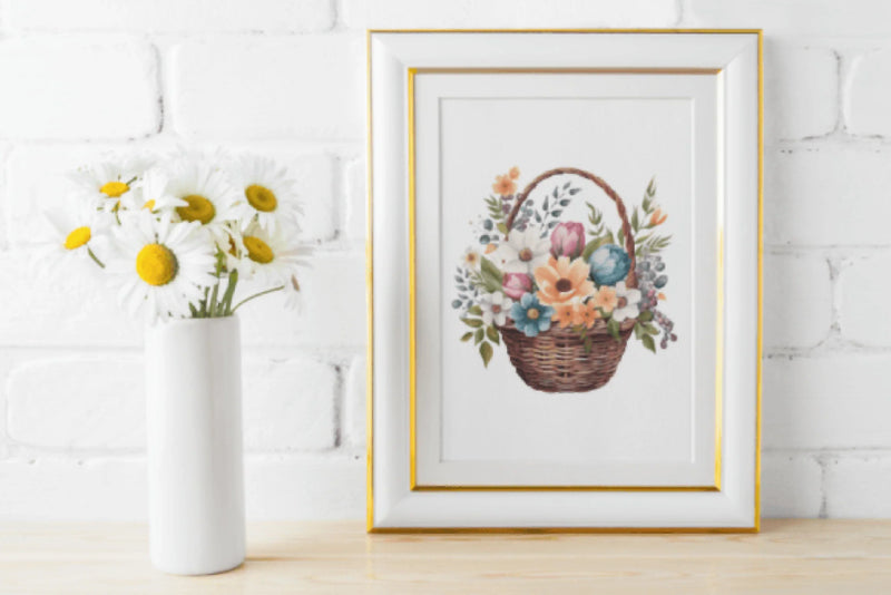 Floral Easter Baskets Clipart Bundle - CraftNest - Digital Crafting and Art