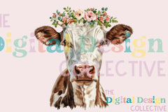 Floral Highland Cow Clipart Bundle - CraftNest - Digital Crafting and Art