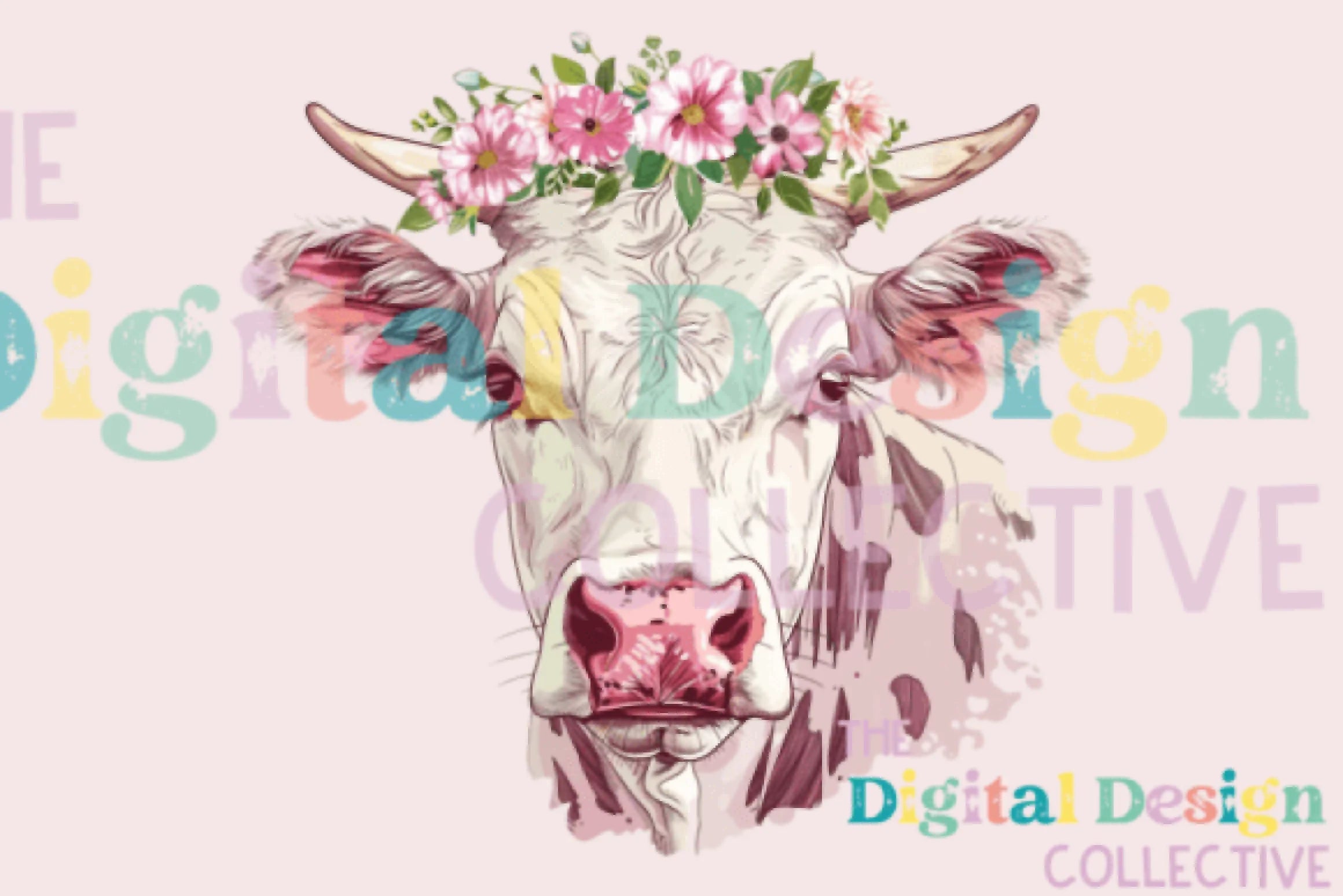 Floral Highland Cow Clipart Bundle - CraftNest - Digital Crafting and Art