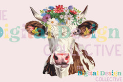 Floral Highland Cow Clipart Bundle - CraftNest - Digital Crafting and Art