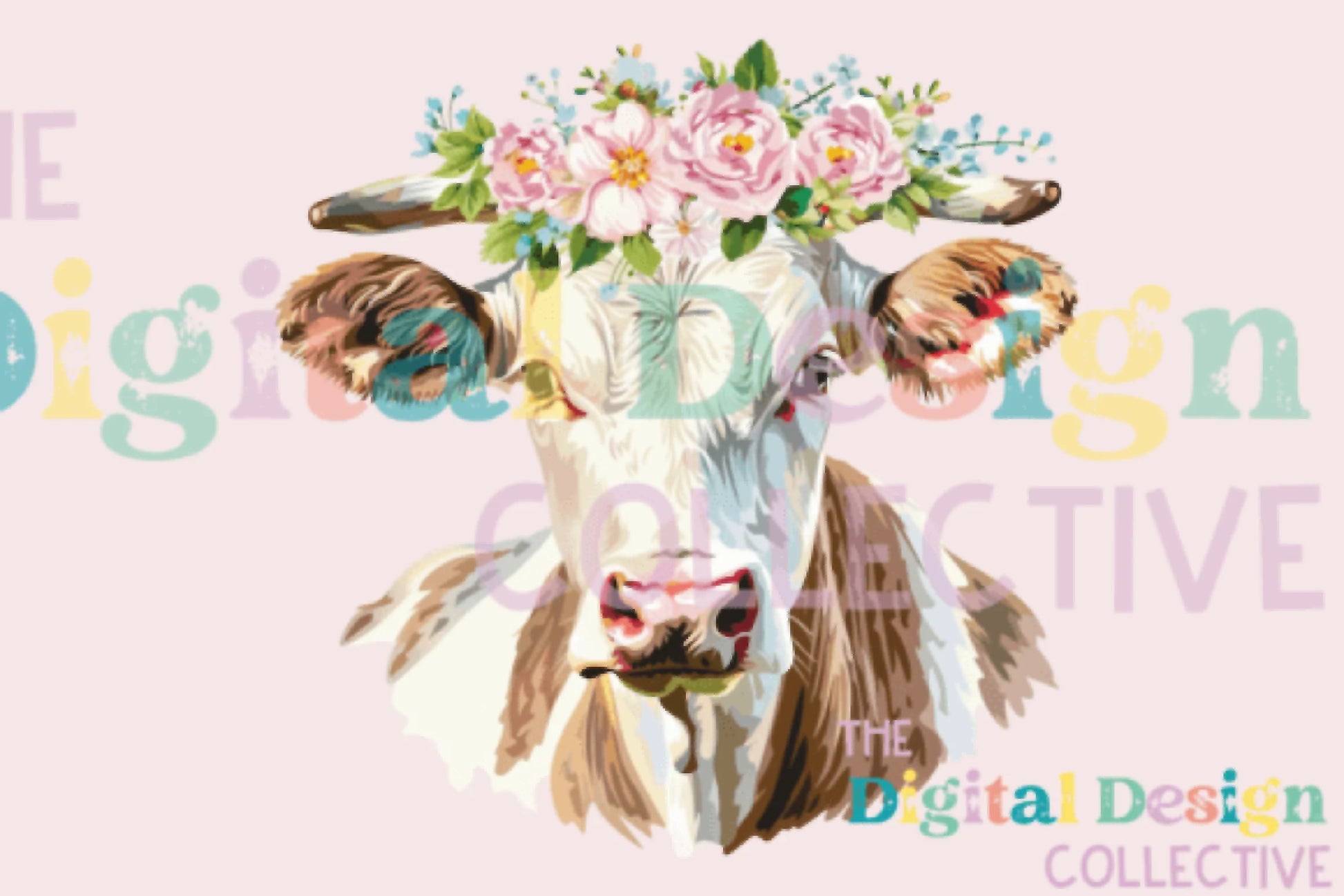 Floral Highland Cow Clipart Bundle - CraftNest - Digital Crafting and Art