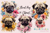 Adorable Floral Pug Designs