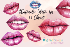 Glitter Lips Clipart Bundle - CraftNest - Digital Crafting and Art