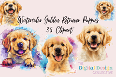 Golden Retriever Clipart Puppies Collection Bundle - CraftNest - Digital Crafting and Art