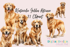 Golden Retriever Clipart Bundle - CraftNest - Digital Crafting and Art