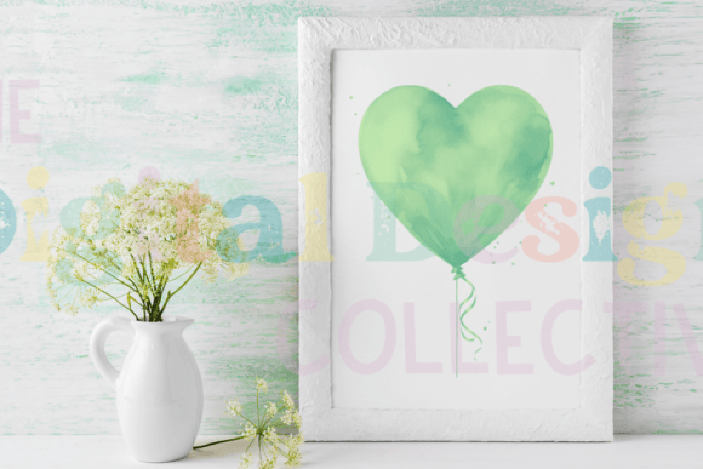 Green Birthday Balloons Clipart Bundle