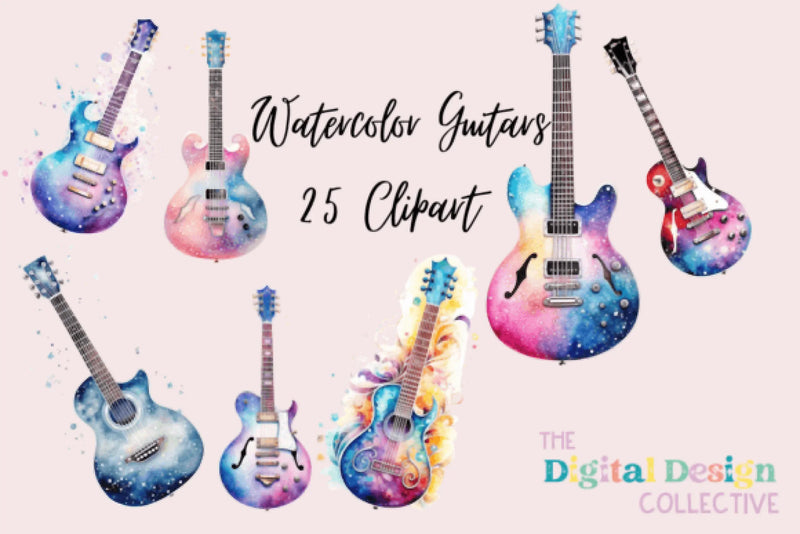 Vibrant Guitar Art Bundle - CraftNest - Digital Crafting and Art