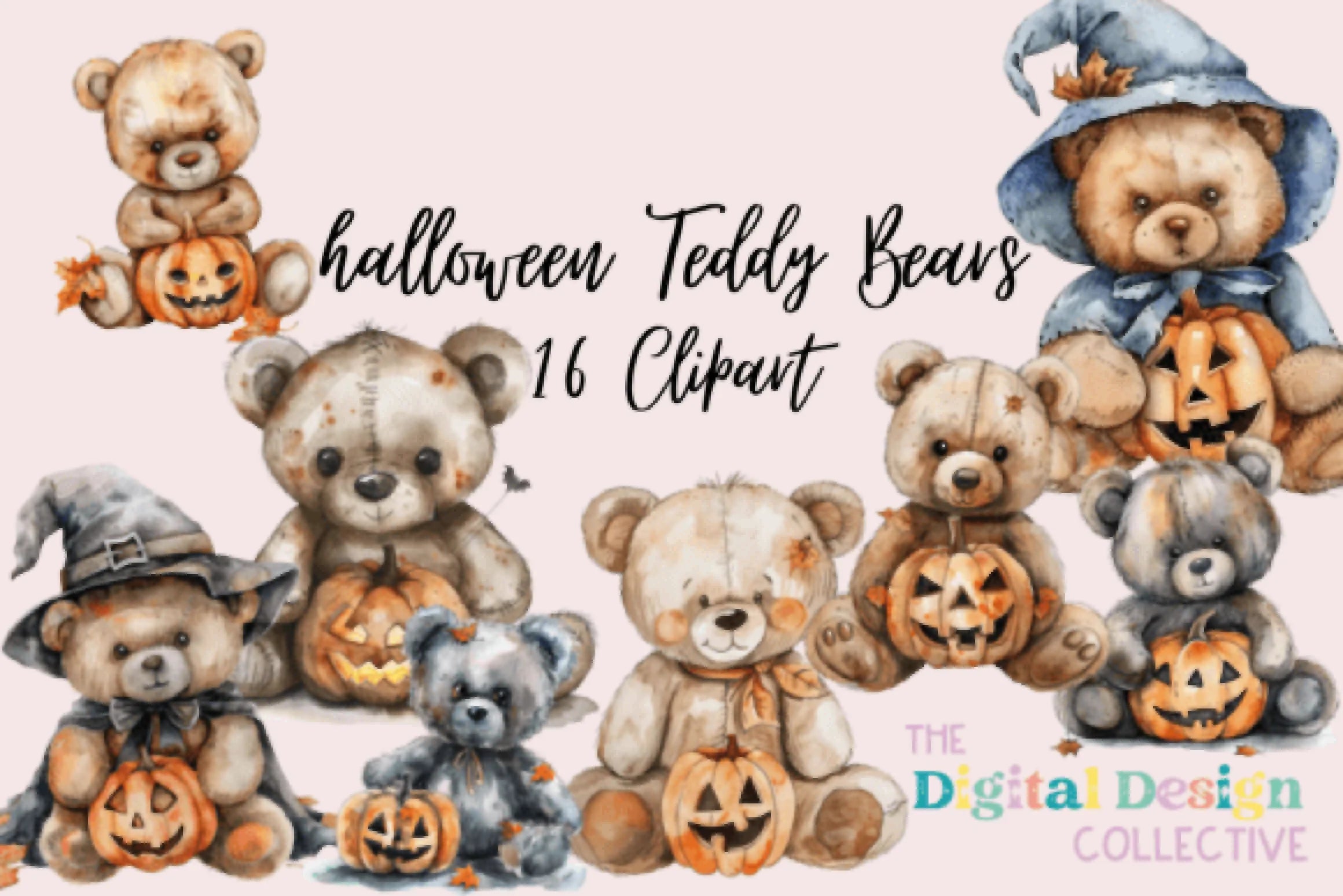 Halloween Teddy Bears Clipart Bundle - CraftNest - Digital Crafting and Art