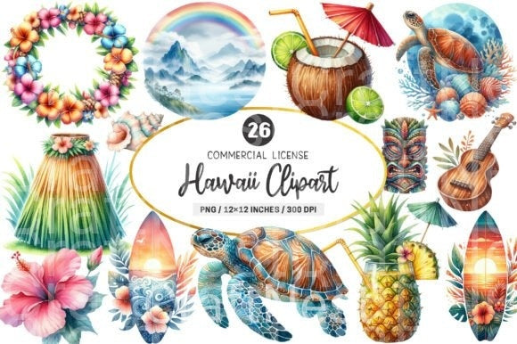 Hawaii Clipart Bundle 44 - CraftNest - Digital Crafting and Art