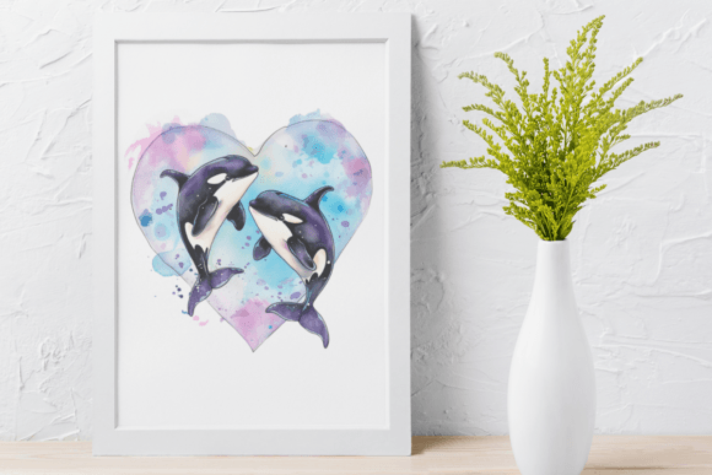 Heart Whales Clipart Bundle