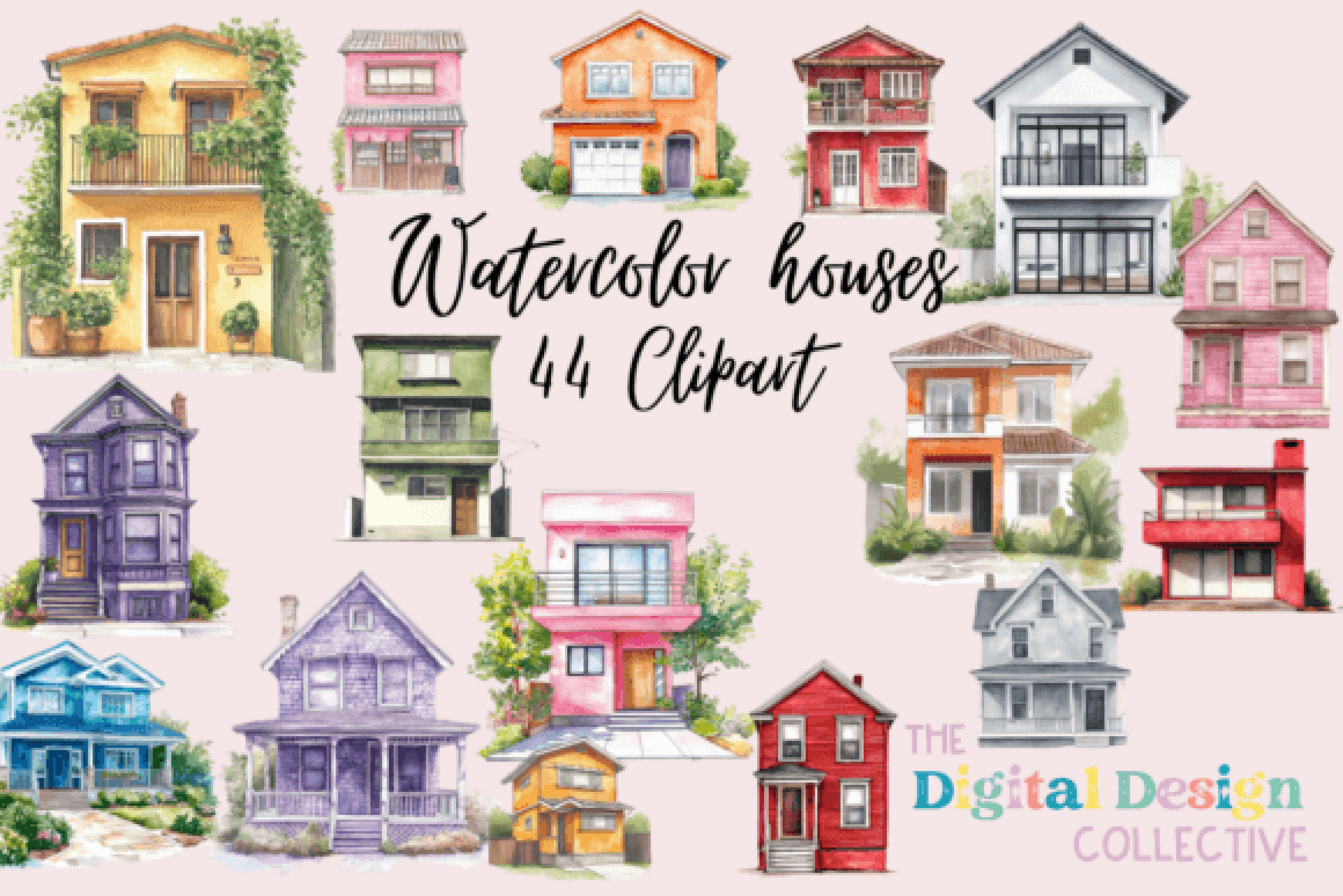Charming Houses Clipart Bundle