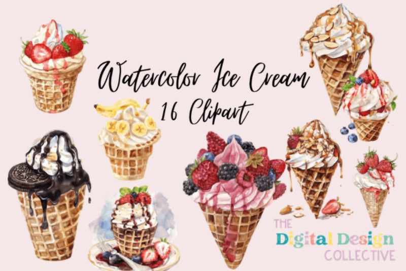 Ice Cream Clipart Bundle - CraftNest - Digital Crafting and Art