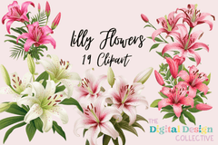 Lilly Flower Clipart Bundle - CraftNest - Digital Crafting and Art