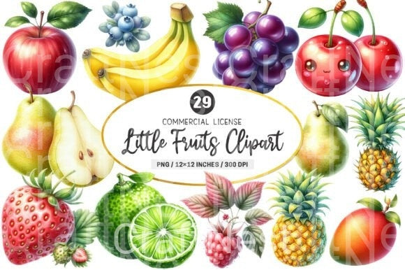 Little Fruits Clipart Bundle - CraftNest - Digital Crafting and Art
