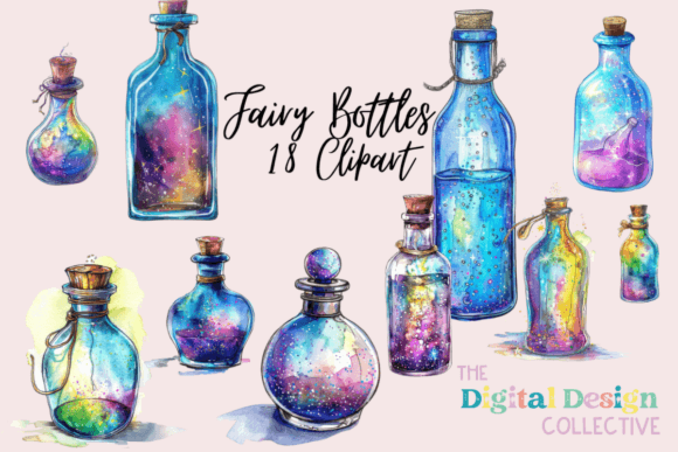 Enchanting Magic Potion Bottles Clipart Bundle - CraftNest - Digital Crafting and Art