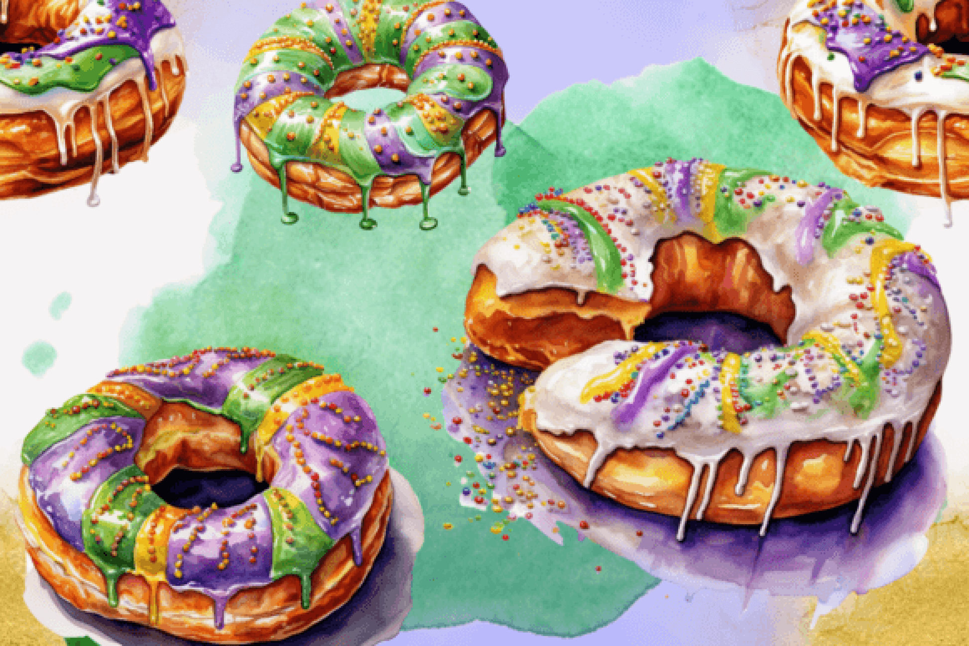 Mardi Gras King Cake Clipart Bundle - CraftNest - Digital Crafting and Art