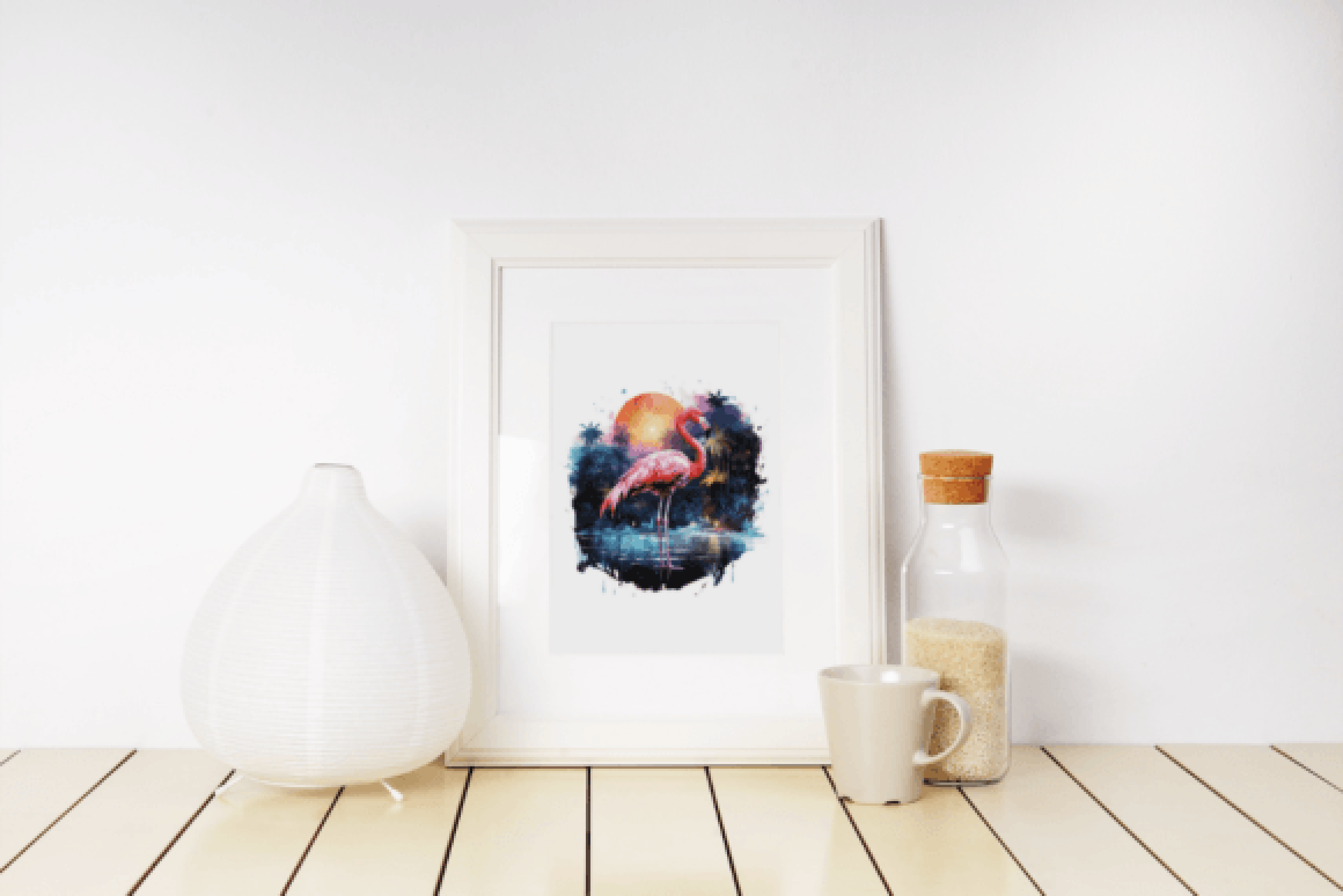 Elegant Night Flamingo Art Clipart Bundle