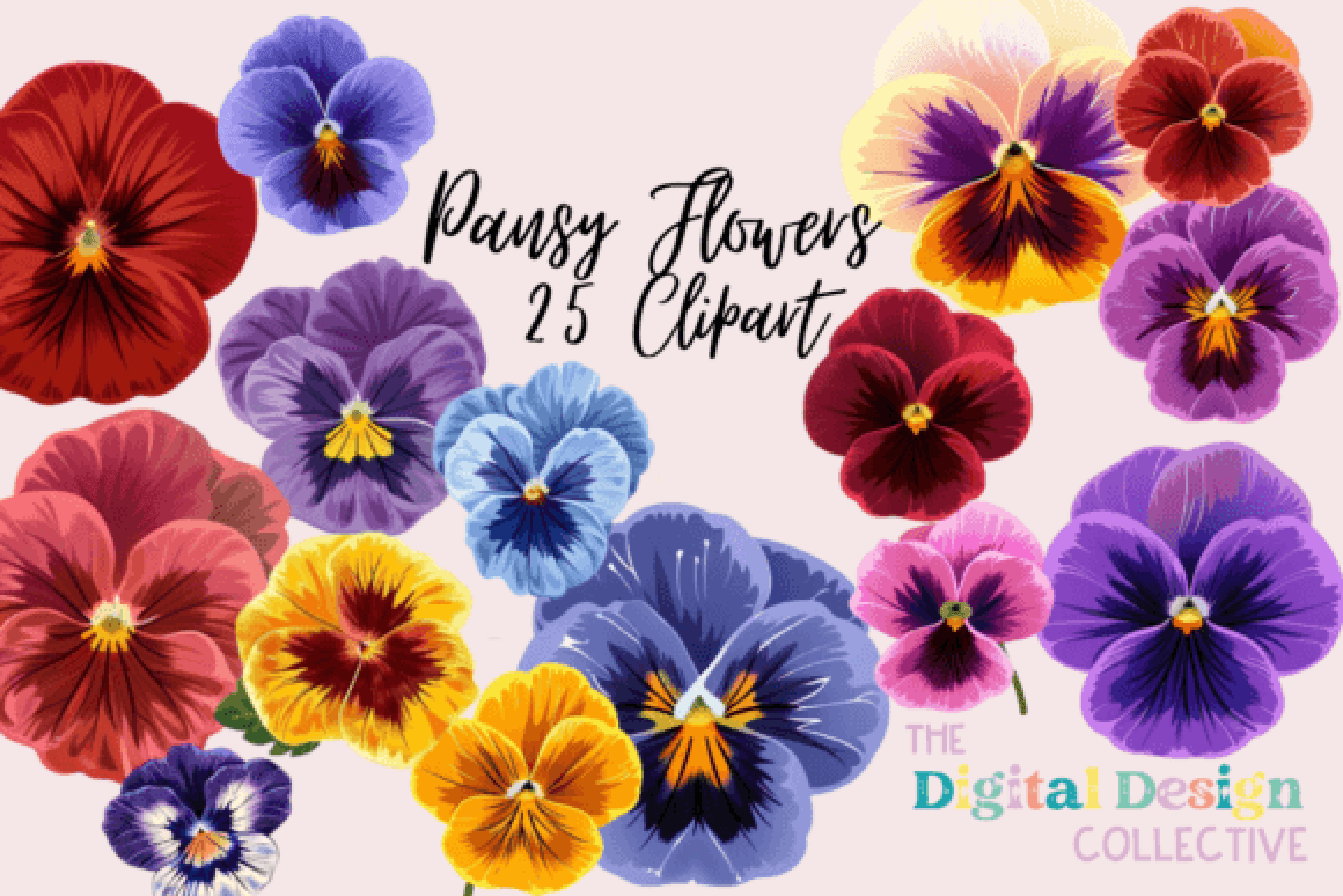 Vibrant Pansy Art Clipart Bundle - CraftNest - Digital Crafting and Art