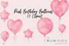 Pink Birthday Balloons Celebration Decor Clipart Bundle
