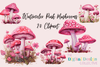 Pink Mushroom Clipart Bundle