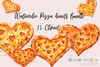 Valentine's Day Pizza Hearts Clipart Bundle