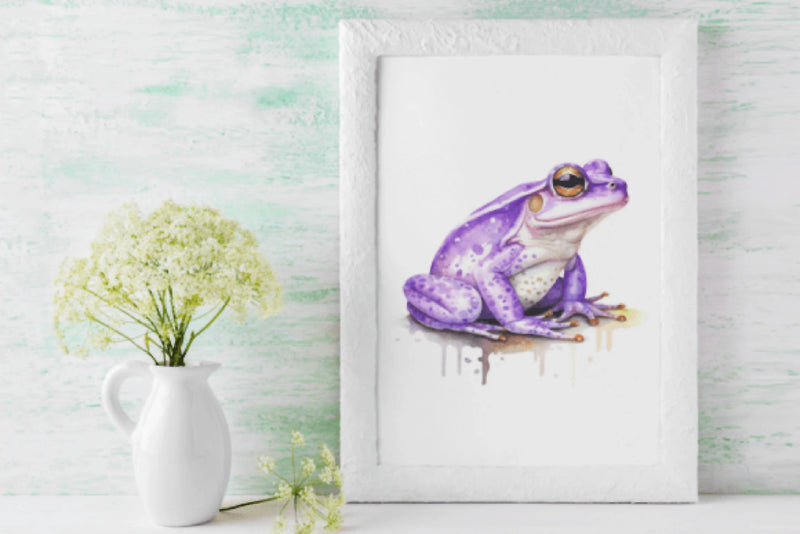 Purple Frog Clipart Bundle Illustration - CraftNest - Digital Crafting and Art